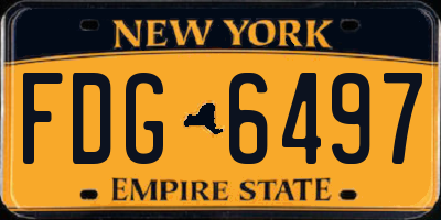 NY license plate FDG6497