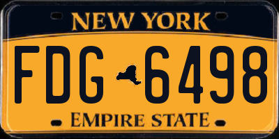 NY license plate FDG6498