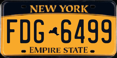 NY license plate FDG6499