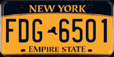 NY license plate FDG6501