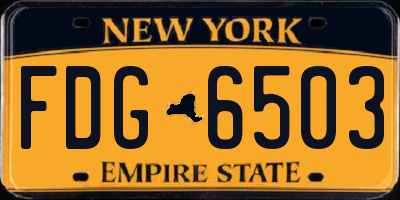 NY license plate FDG6503
