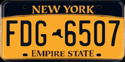 NY license plate FDG6507