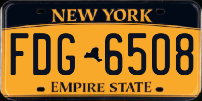 NY license plate FDG6508