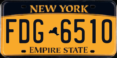 NY license plate FDG6510