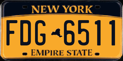 NY license plate FDG6511