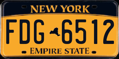 NY license plate FDG6512