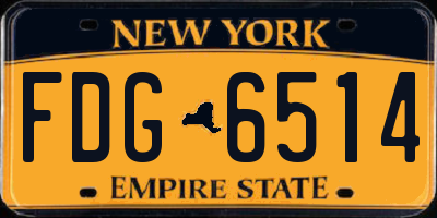 NY license plate FDG6514