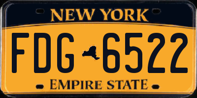 NY license plate FDG6522