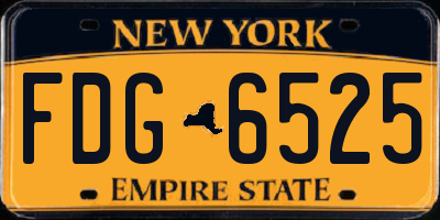 NY license plate FDG6525