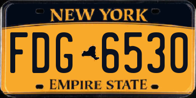 NY license plate FDG6530