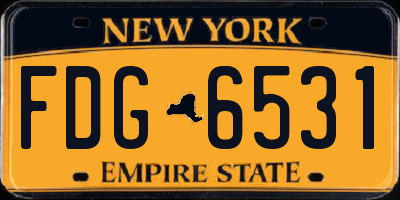 NY license plate FDG6531