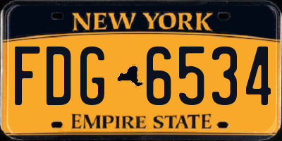 NY license plate FDG6534