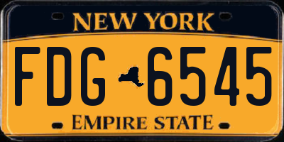 NY license plate FDG6545