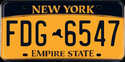 NY license plate FDG6547