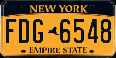 NY license plate FDG6548