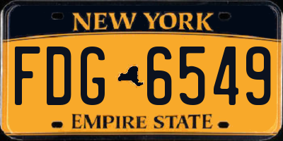 NY license plate FDG6549