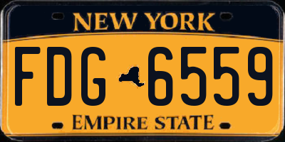 NY license plate FDG6559