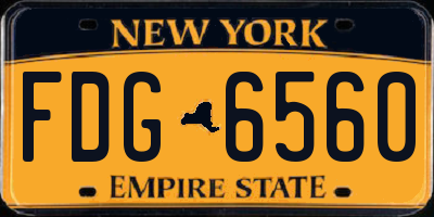 NY license plate FDG6560