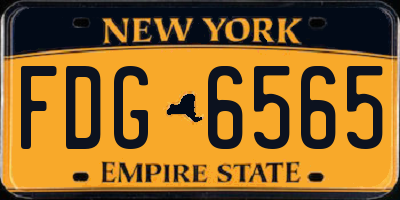 NY license plate FDG6565