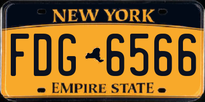 NY license plate FDG6566
