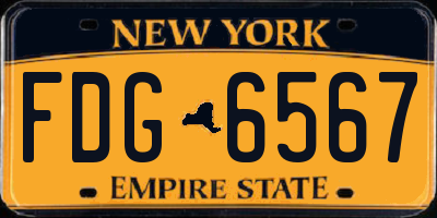 NY license plate FDG6567