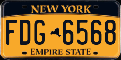 NY license plate FDG6568