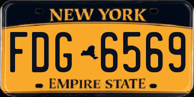 NY license plate FDG6569