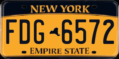 NY license plate FDG6572