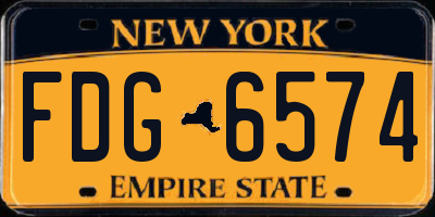NY license plate FDG6574