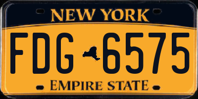 NY license plate FDG6575