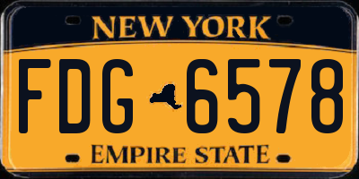 NY license plate FDG6578