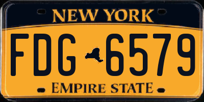 NY license plate FDG6579