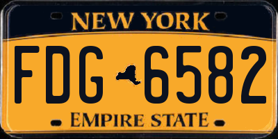 NY license plate FDG6582