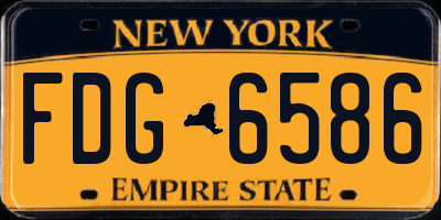 NY license plate FDG6586