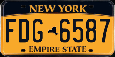 NY license plate FDG6587