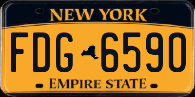 NY license plate FDG6590