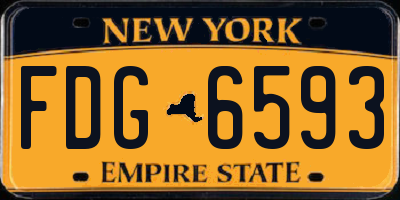 NY license plate FDG6593