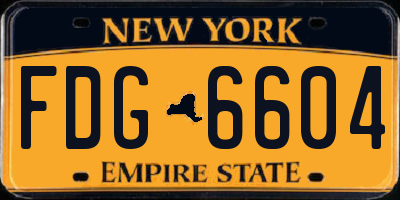 NY license plate FDG6604