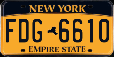 NY license plate FDG6610