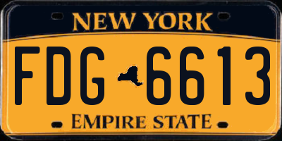 NY license plate FDG6613