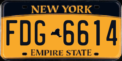 NY license plate FDG6614