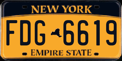 NY license plate FDG6619