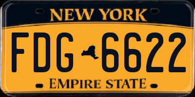 NY license plate FDG6622