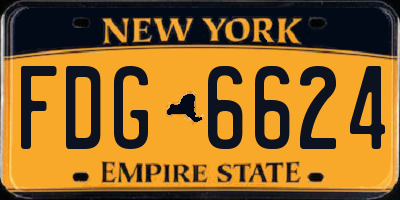 NY license plate FDG6624