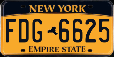NY license plate FDG6625