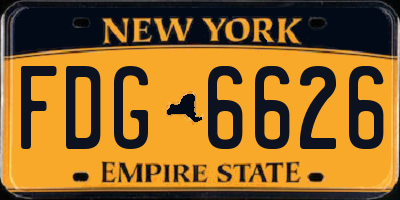 NY license plate FDG6626