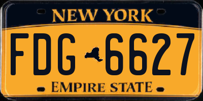 NY license plate FDG6627