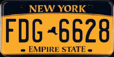 NY license plate FDG6628