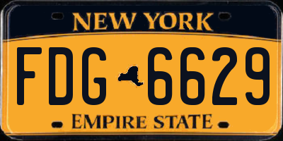NY license plate FDG6629