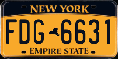 NY license plate FDG6631